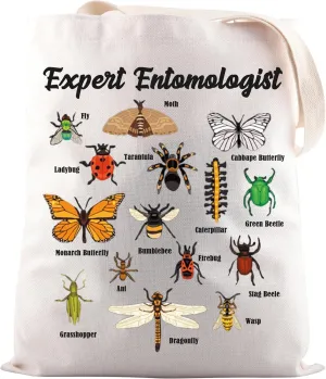 JNIAP Types Of Insects Gift Expert Entomologist Tote Bag Insect Lover Gift