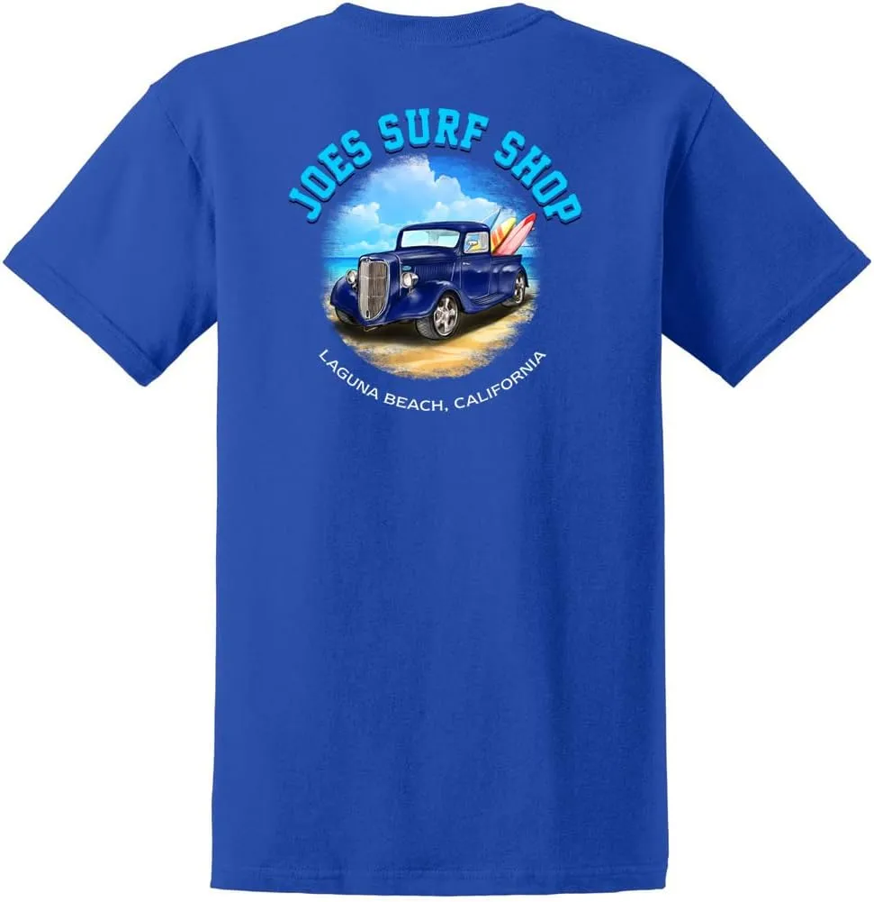 JOES SURF SHOP Men's Surf Truck Logo Heavy Cotton Tees