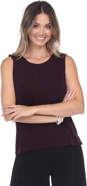 Jostar Women's Sleeveless Tank Top - Round Neck Solid Casual Basic Soft Side Slit Non Iron T Shirts