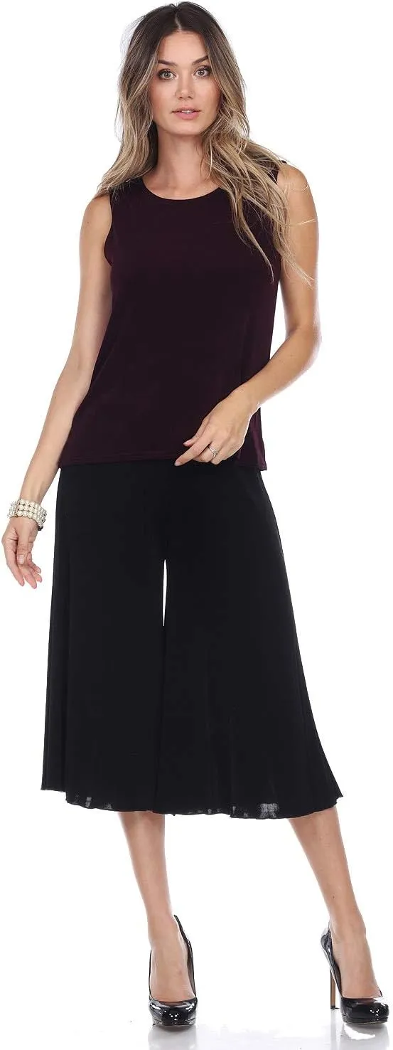 Jostar Women's Sleeveless Tank Top - Round Neck Solid Casual Basic Soft Side Slit Non Iron T Shirts