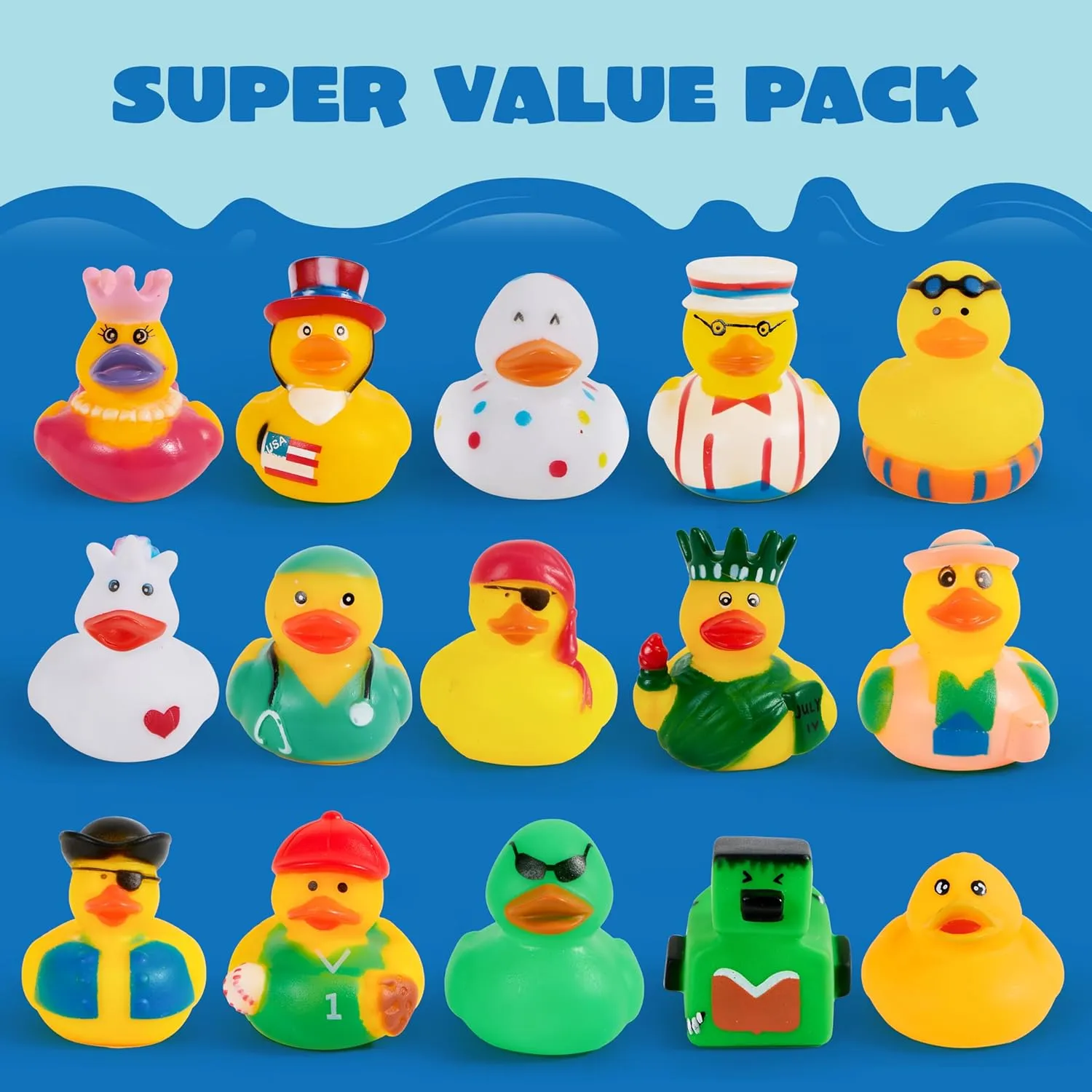 JOYIN 30 Pcs Rubber Ducks, Random Assortment Ducks Bulk with Mesh Carry Bag, Mini Rubber Duckies for Baby Bath Toys, Kids Toddler Summer Pool Toys Birthday Gifts Party Favors