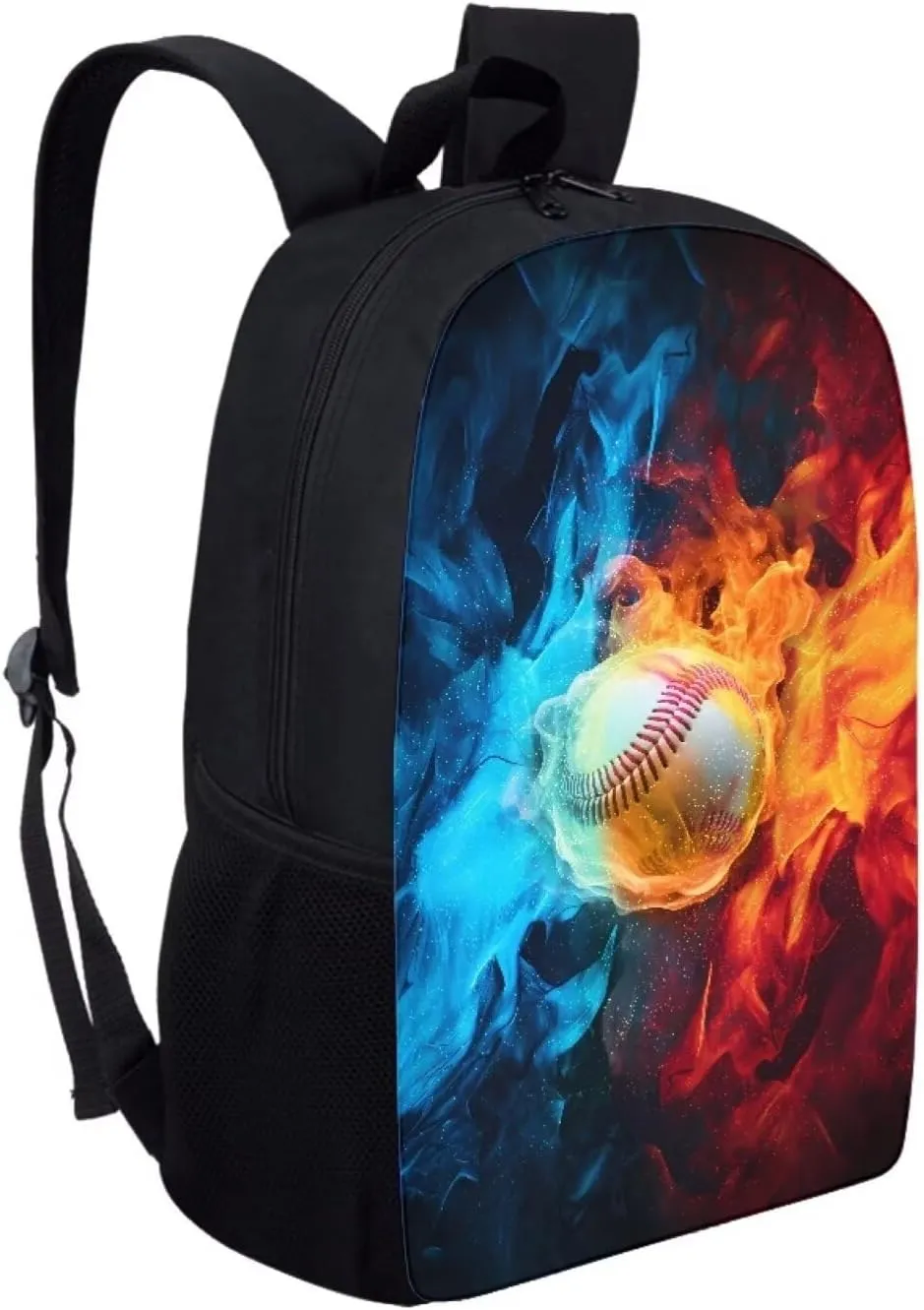 JoyLamoria Fire Baseball Shoulder BAG Travel Backpack Big Purse for Women Handbag Tote Bag Zipper Pouch