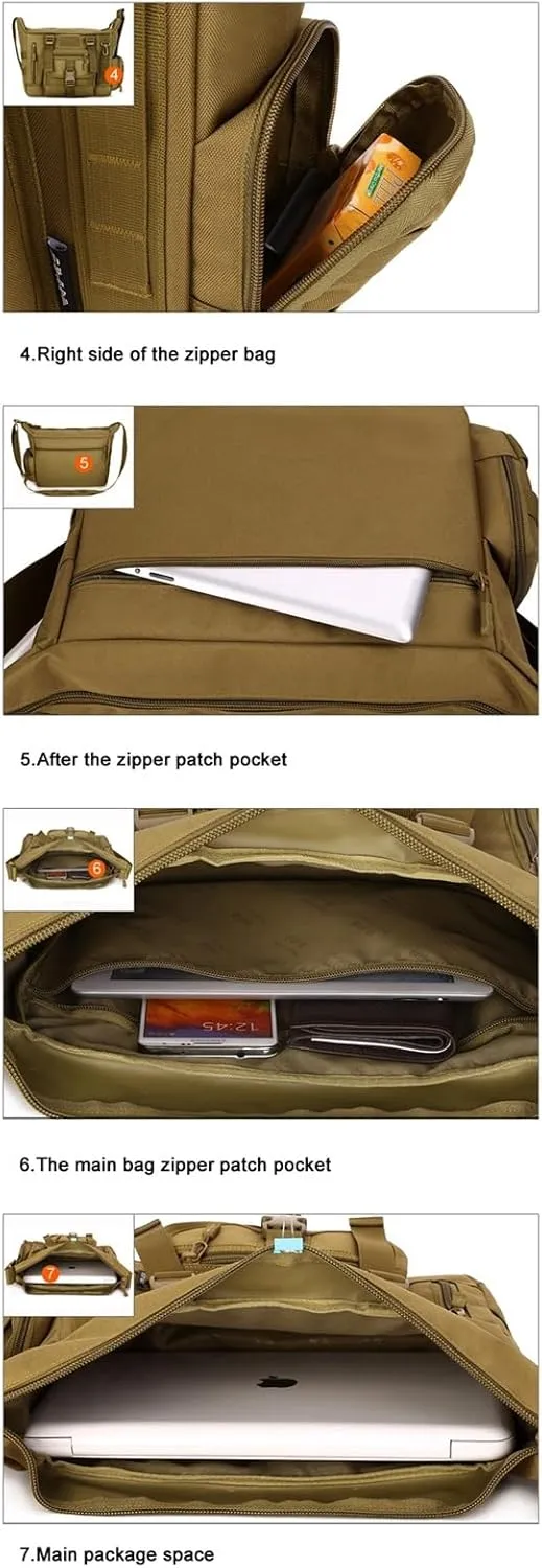 Jungle Leopard Tactical Camouflage Messenger Bag for Men Crossbody Military Laptop Sling Shoulder Bag(K308-BCP)