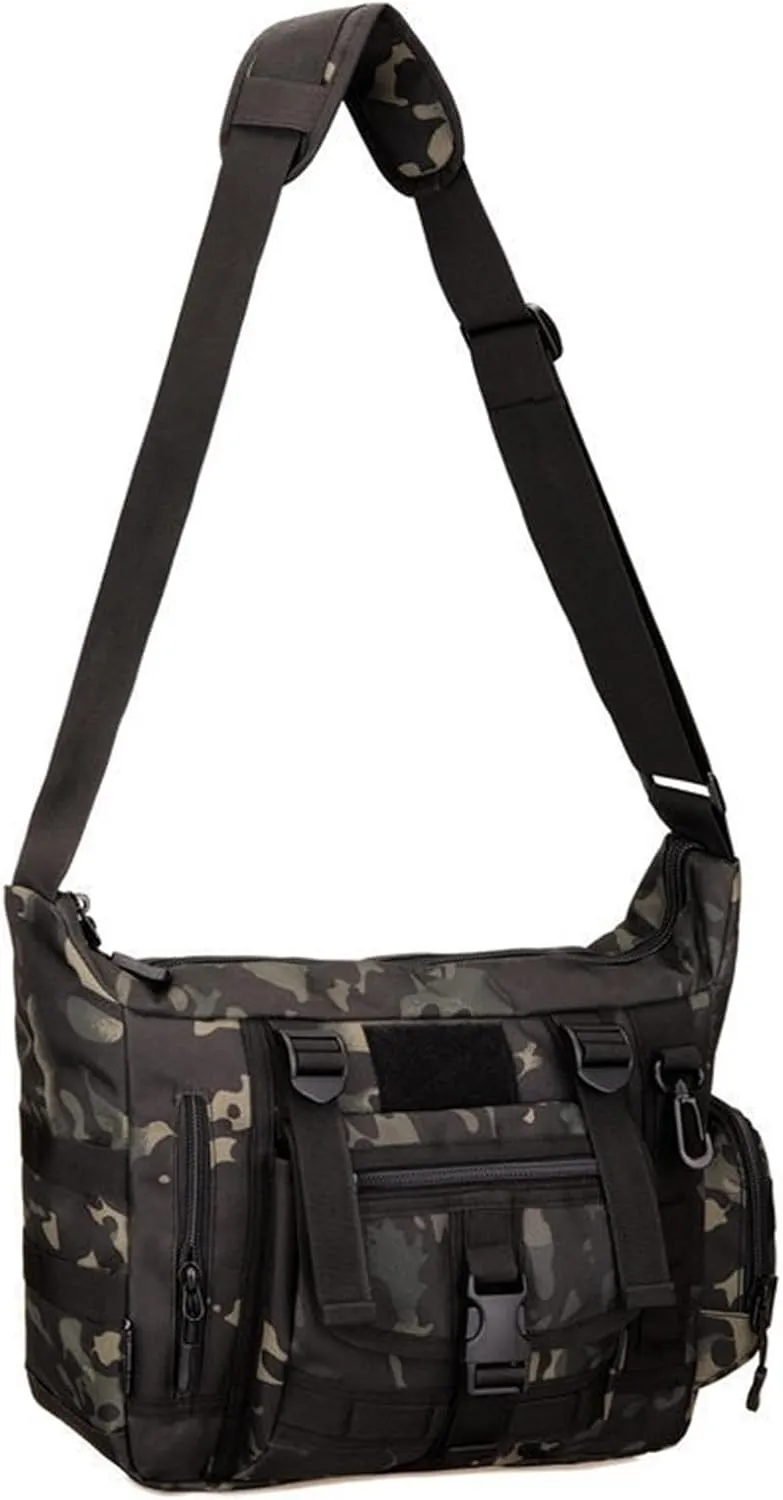 Jungle Leopard Tactical Camouflage Messenger Bag for Men Crossbody Military Laptop Sling Shoulder Bag(K308-BCP)