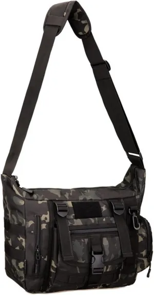Jungle Leopard Tactical Camouflage Messenger Bag for Men Crossbody Military Laptop Sling Shoulder Bag(K308-BCP)