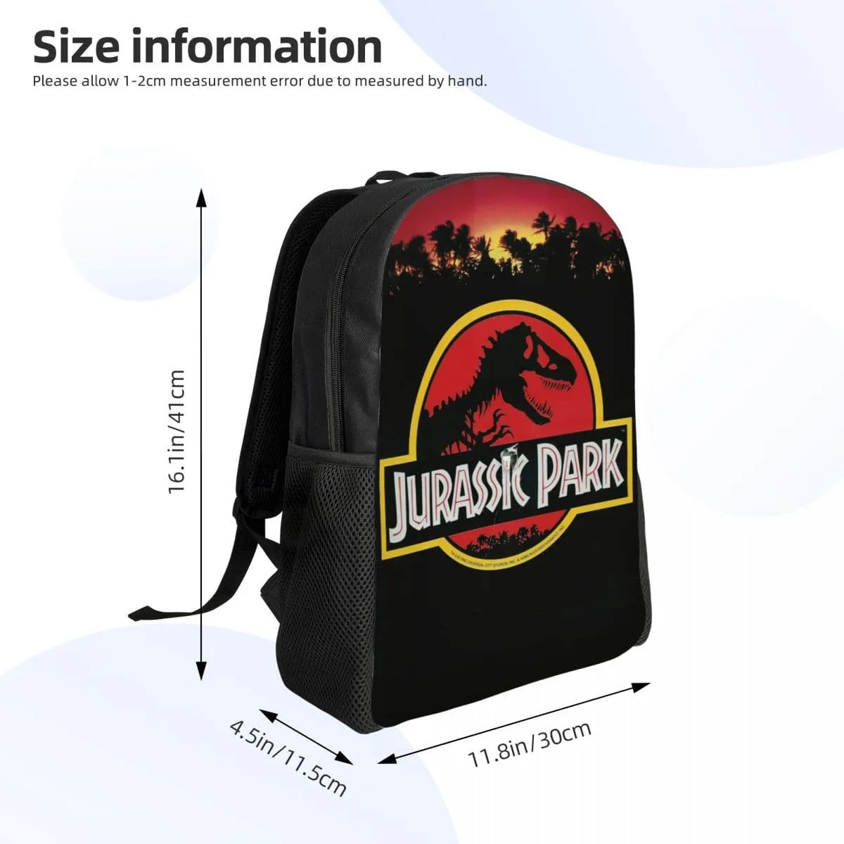 Jurassic Dinosaur Park Backpacks Sci Fi Fantasy Movie Film School College Travel Bags Men Women Bookbag Fits 15 Inch Laptop