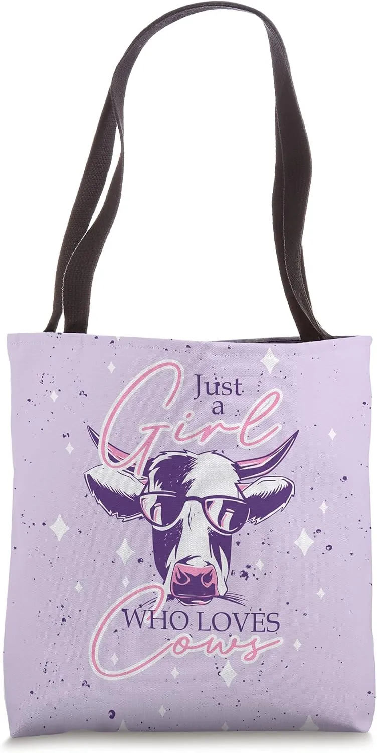 Just A Girl Who Loves Cows Farmer Women Cool Farm Animal Cow Tote Bag