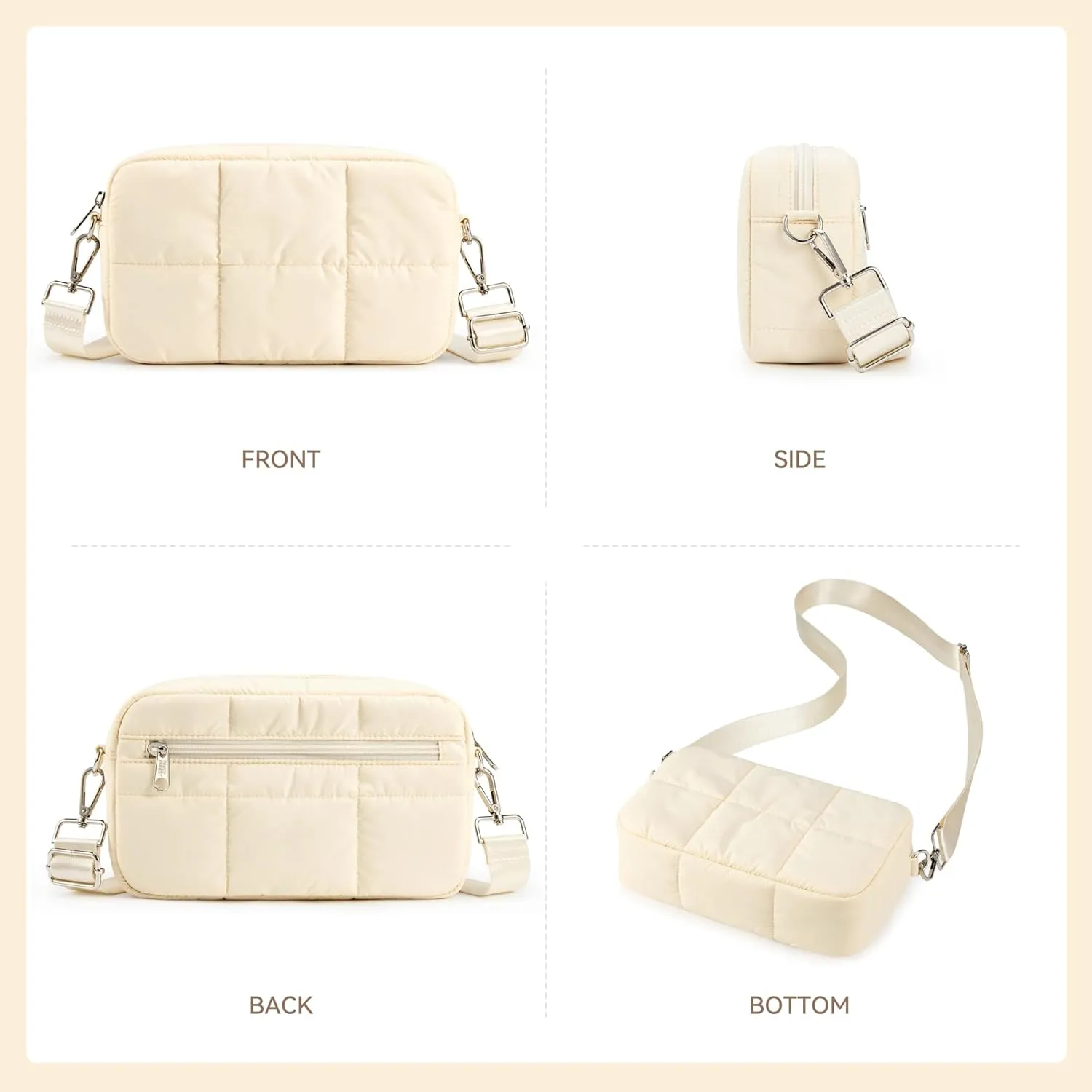KALIDI FANCY FOREST Crossbody Bags for Women Crossbody Purse with Strap Lightweight Puffer quilted Shoulder Bag for Travel