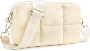 KALIDI FANCY FOREST Crossbody Bags for Women Crossbody Purse with Strap Lightweight Puffer quilted Shoulder Bag for Travel