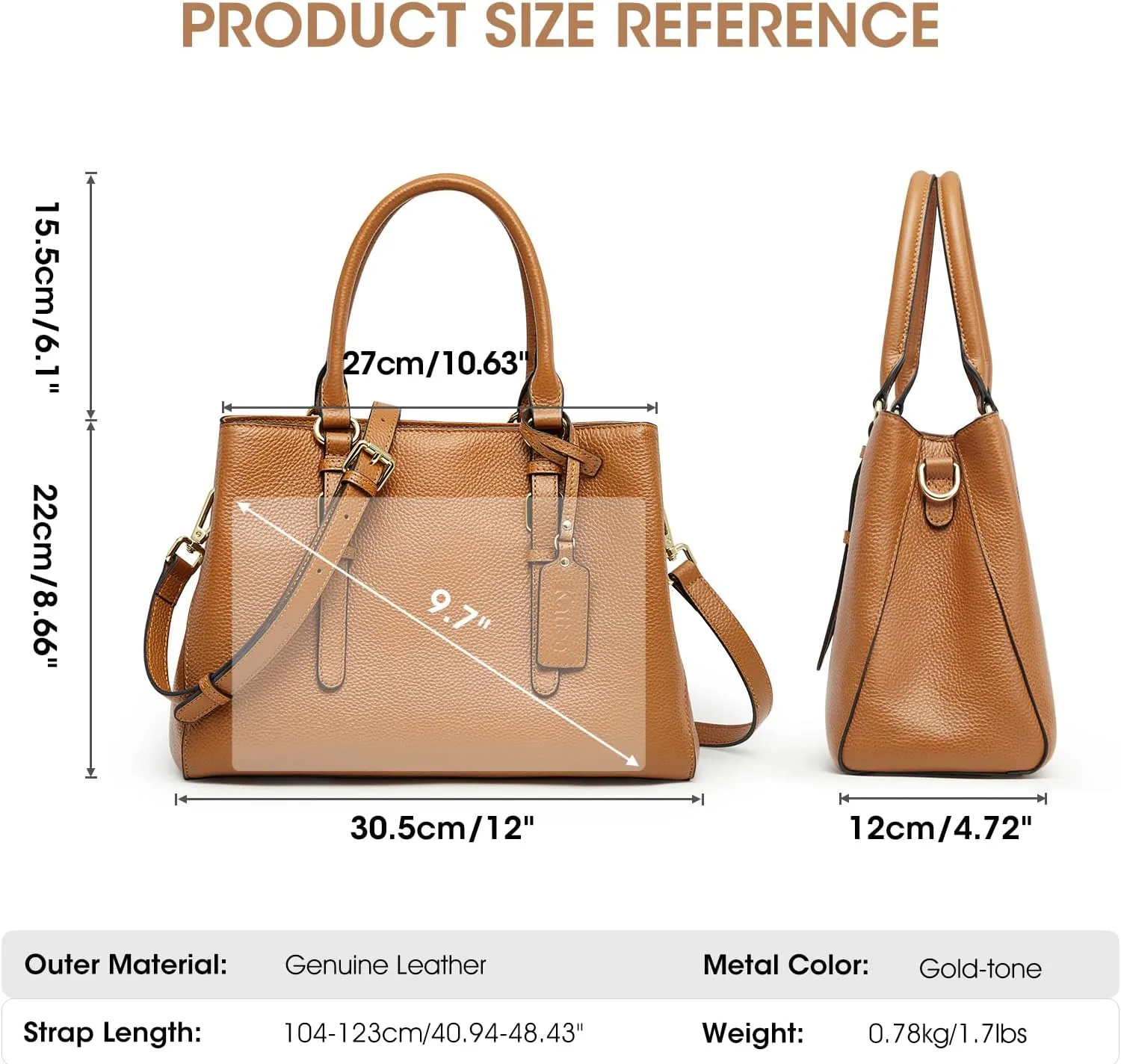 Kattee Leather Purses and Handbags for Women, Shoulder Bags Soft Top Handle Crossbody Satchel Tote