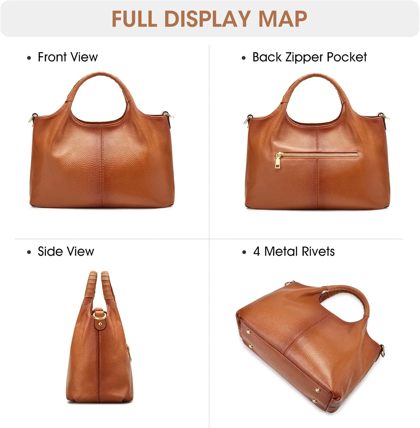 Kattee Leather Purses and Handbags for Women, Small Medium Crossbody Bags Trendy, Soft Shoulder Satchel Bags