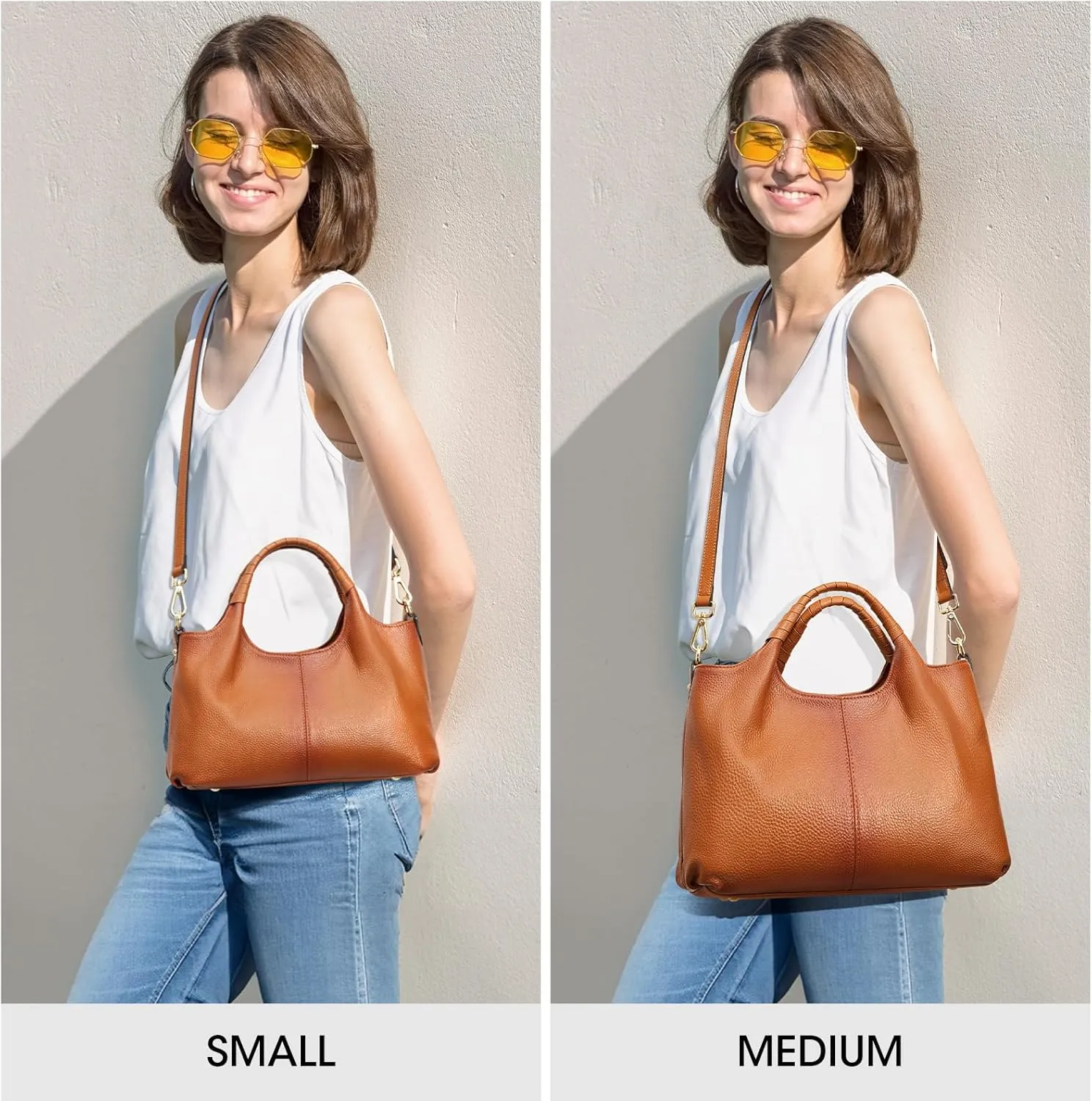 Kattee Leather Purses and Handbags for Women, Small Medium Crossbody Bags Trendy, Soft Shoulder Satchel Bags