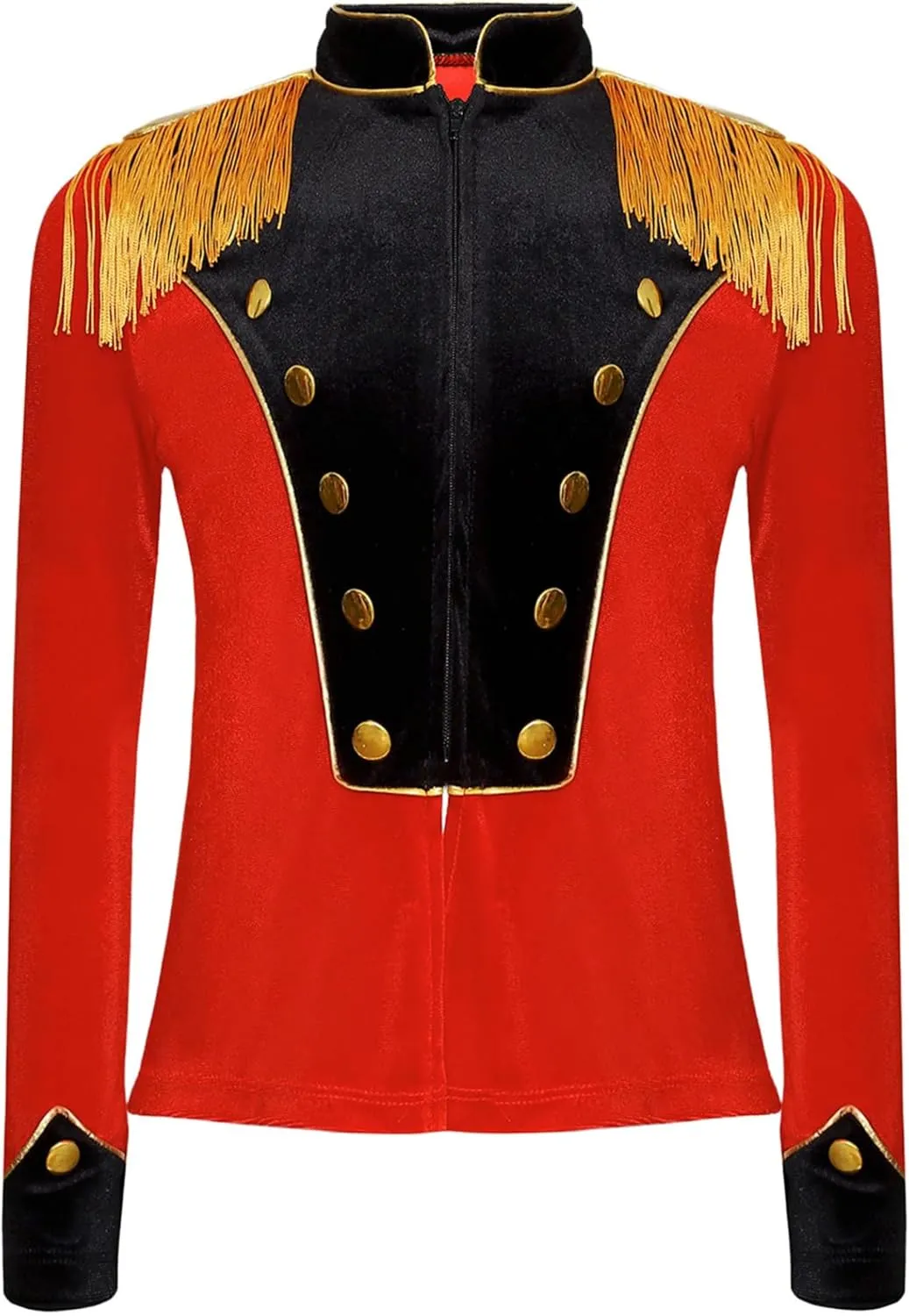 Kids Boys Girls Drum Major Team Uniform Drummer Tassel Jacket with Hat Marching Band Sets