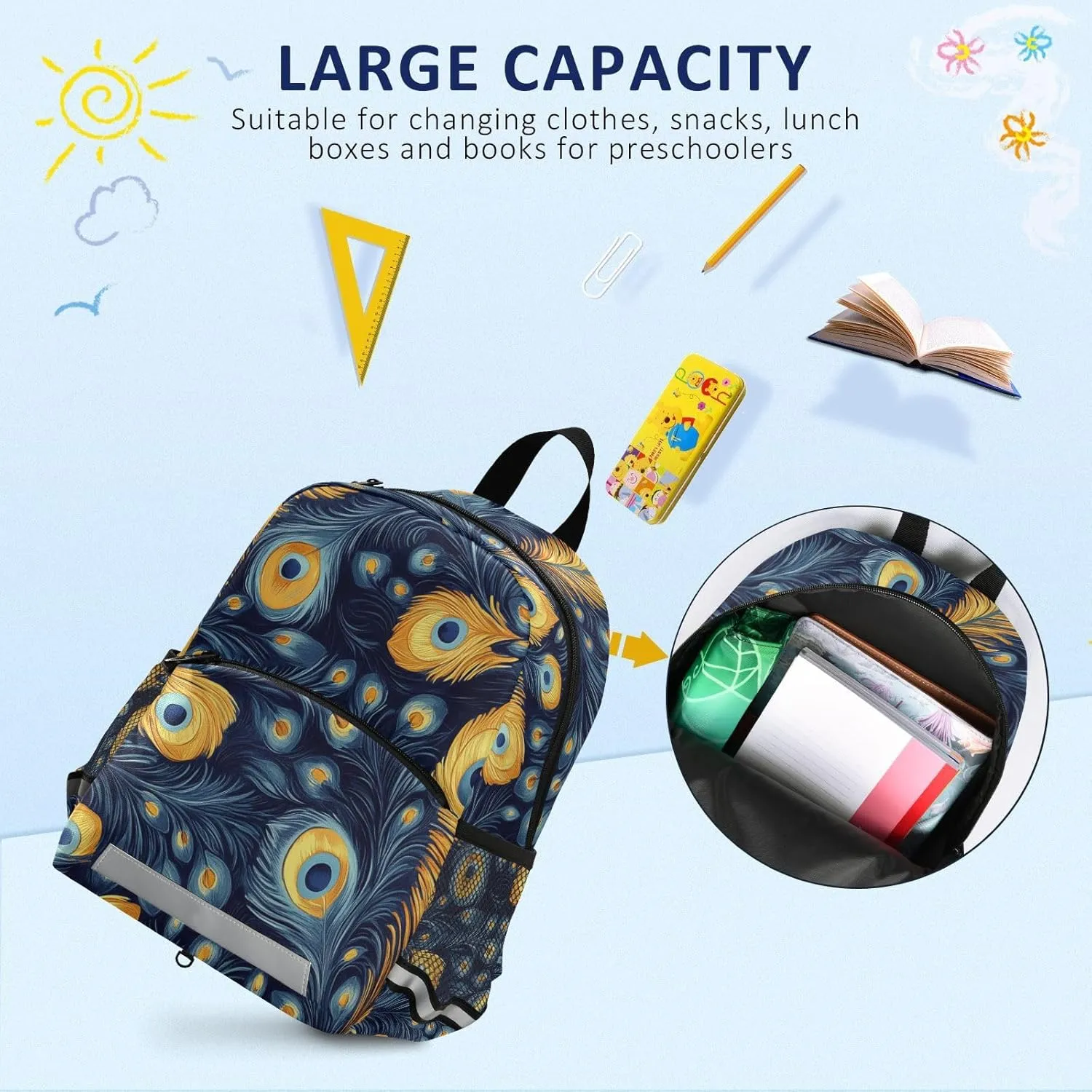 KLL Elementary Backpack for Girls Mini Multifunctional Book Bag for School Travel, Hand Drawing Camouflage Wavy