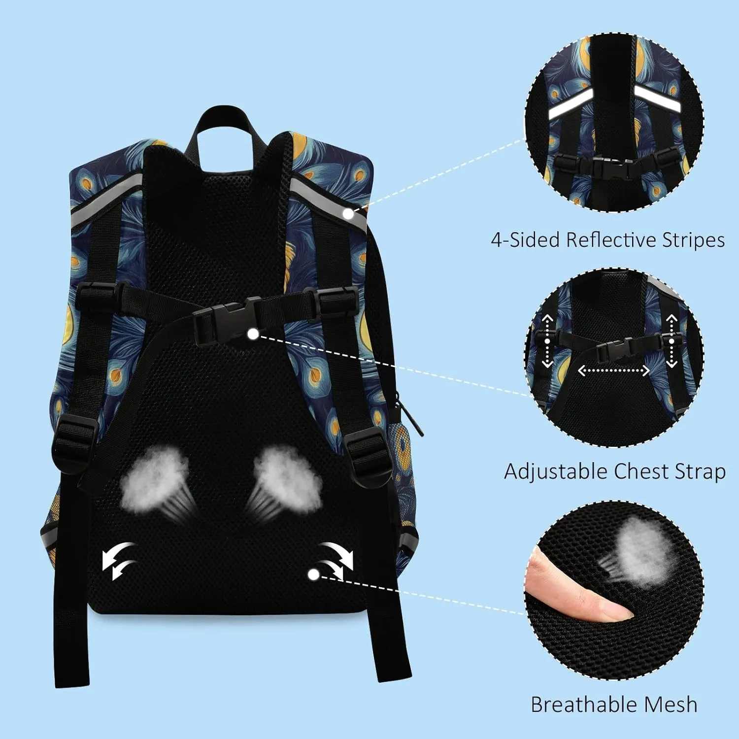KLL Elementary Backpack for Girls Mini Multifunctional Book Bag for School Travel, Hand Drawing Camouflage Wavy