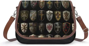 Knight Shield Printed Women's Crossbody Bags Novelty Purse Handbag Shoulder Bag For Women