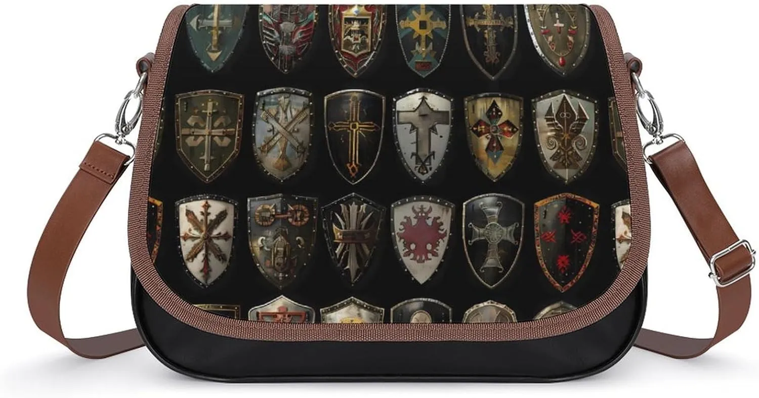 Knight Shield Printed Women's Crossbody Bags Novelty Purse Handbag Shoulder Bag For Women