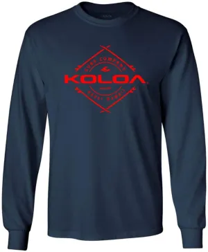 Koloa Surf Mens Diamond Boards Logo Long Sleeve Heavy Tee in Big and Tall Sizes