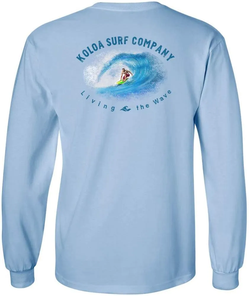 Koloa Surf Mens in The Curl Logo Long Sleeve Heavy Cotton Tee Reg, Big and Tall