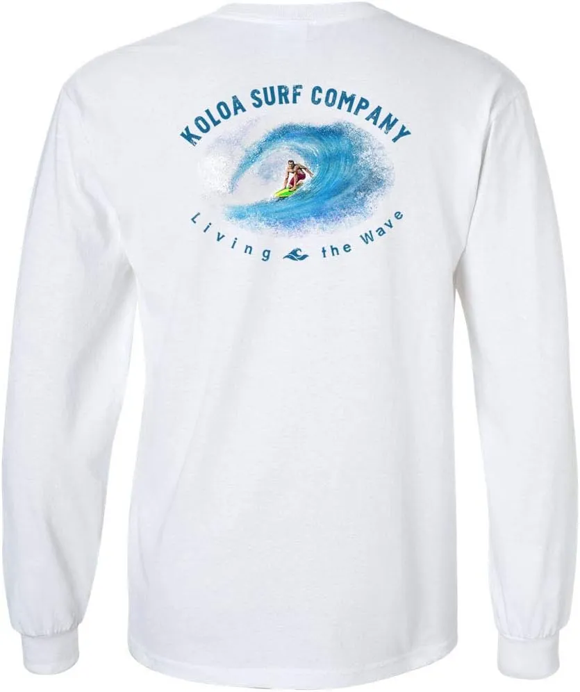 Koloa Surf Mens in The Curl Logo Long Sleeve Heavy Cotton Tee Reg, Big and Tall