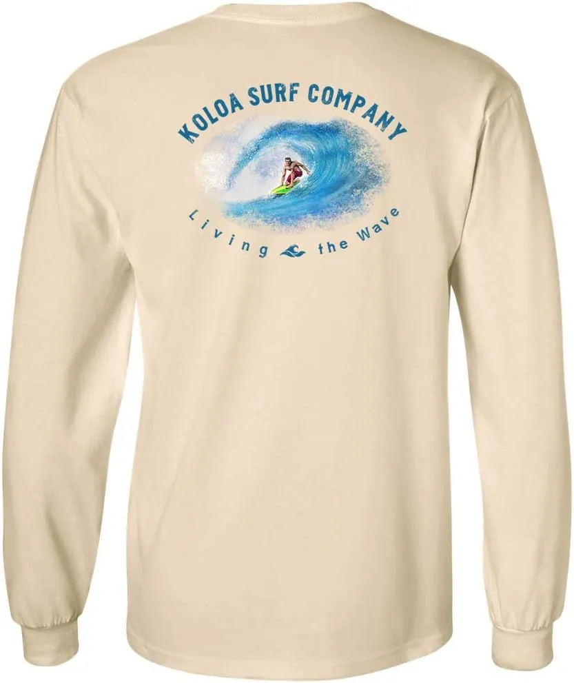 Koloa Surf Mens in The Curl Logo Long Sleeve Heavy Cotton Tee Reg, Big and Tall