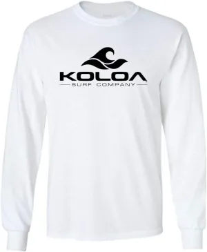 Koloa Surf. Wave Logo Long Sleeve Heavy Cotton T-Shirts in Regular, Big and Tall