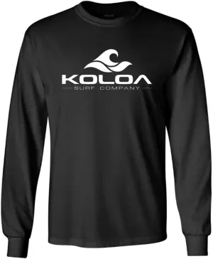 Koloa Surf. Wave Logo Long Sleeve Heavy Cotton T-Shirts in Regular, Big and Tall