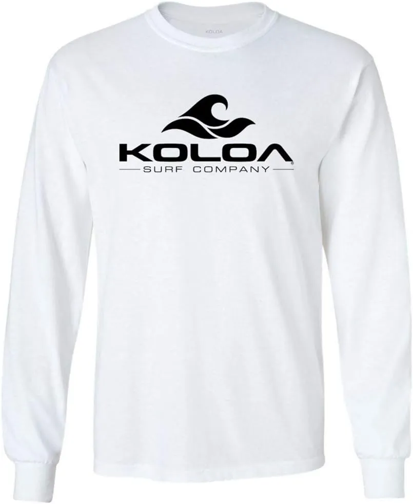 Koloa Surf. Wave Logo Long Sleeve Heavy Cotton T-Shirts in Regular, Big and Tall