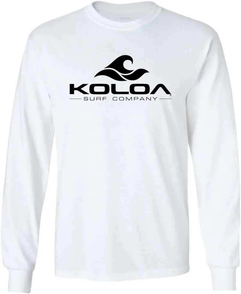 Koloa Surf. Wave Logo Long Sleeve Heavy Cotton T-Shirts in Regular, Big and Tall