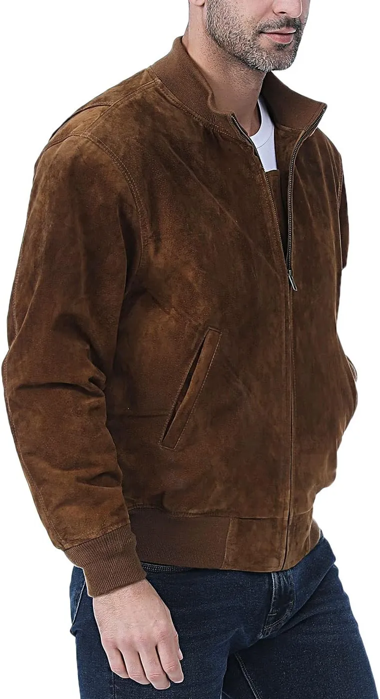 Landing Leathers Men WWII Suede Leather Tanker Jacket (Also available in Big & Tall)