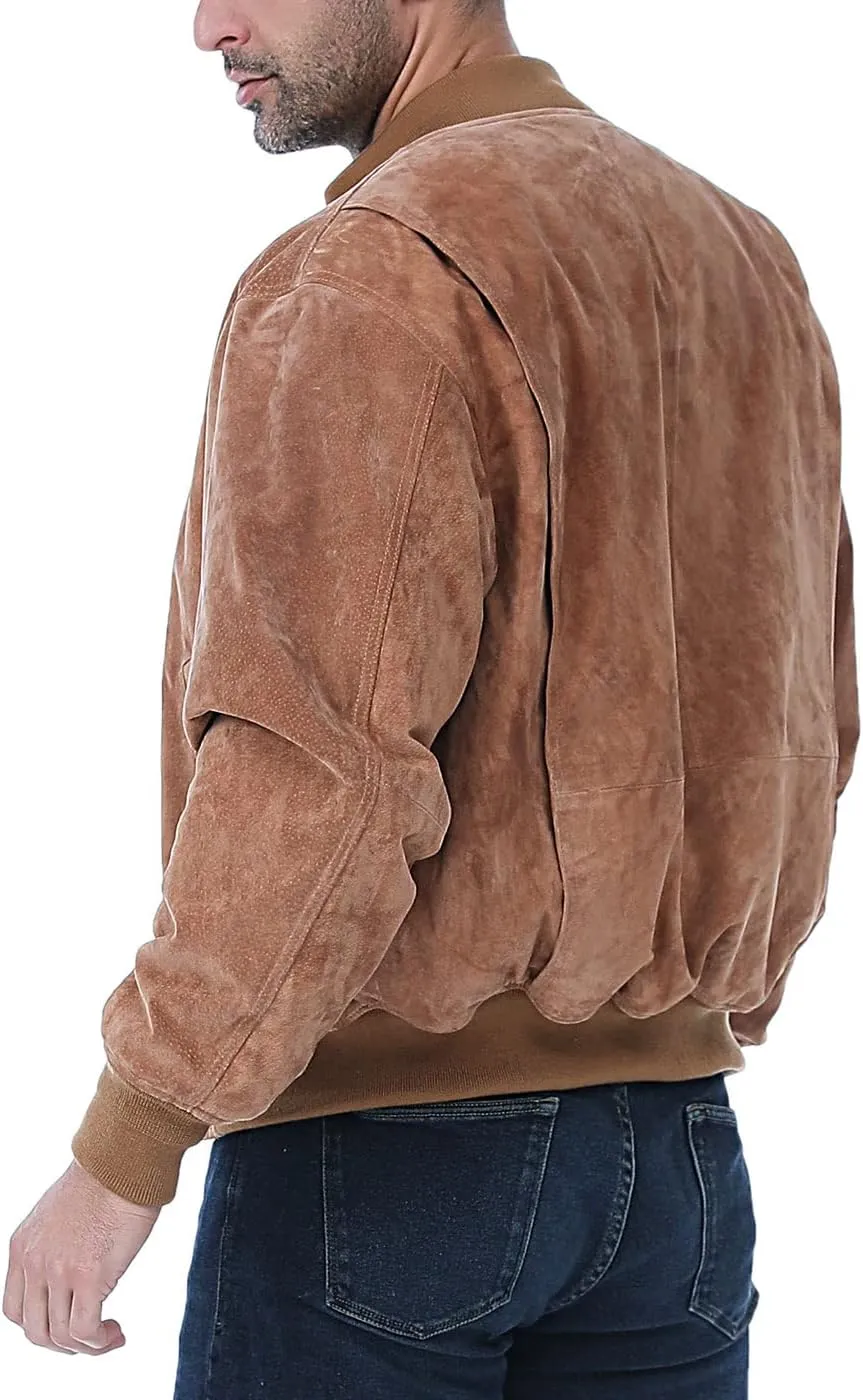 Landing Leathers Men WWII Suede Leather Tanker Jacket (Also available in Big & Tall)