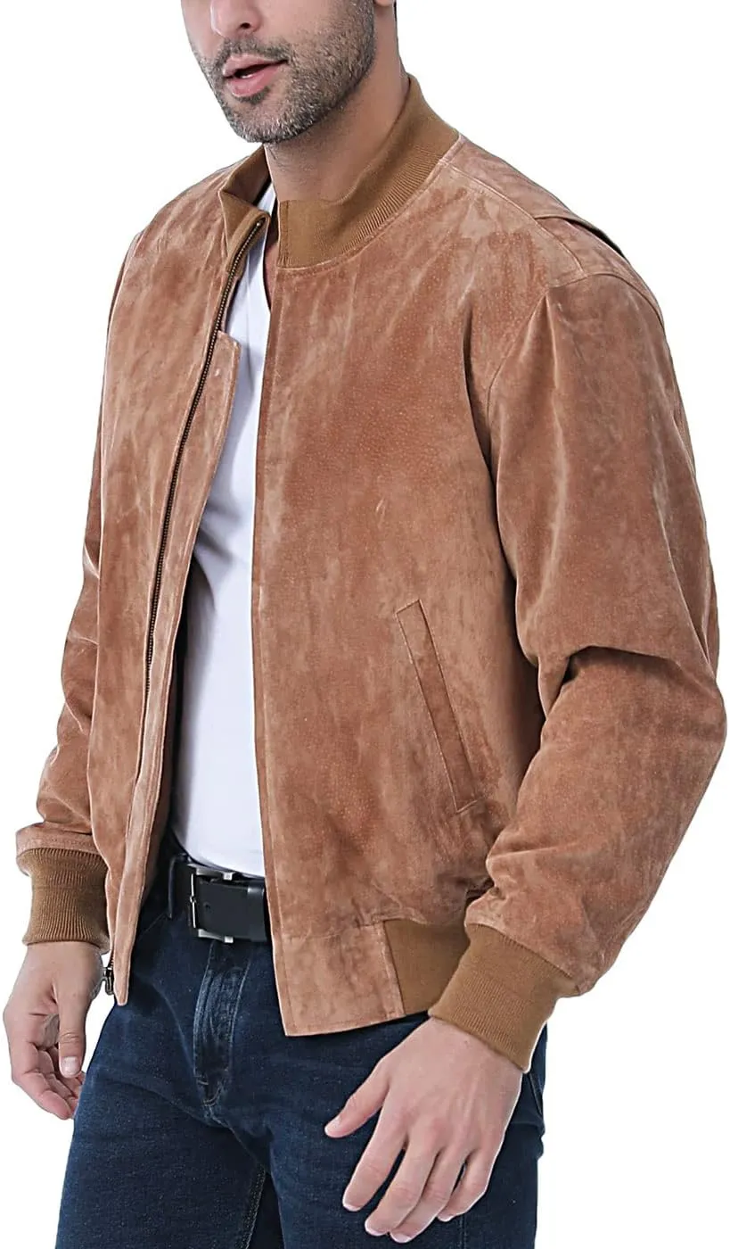 Landing Leathers Men WWII Suede Leather Tanker Jacket (Also available in Big & Tall)