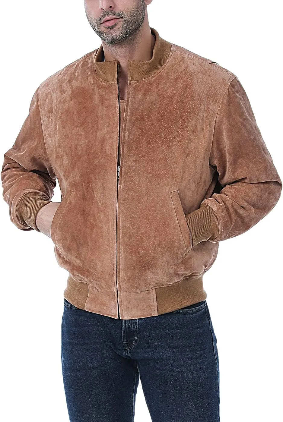 Landing Leathers Men WWII Suede Leather Tanker Jacket (Also available in Big & Tall)