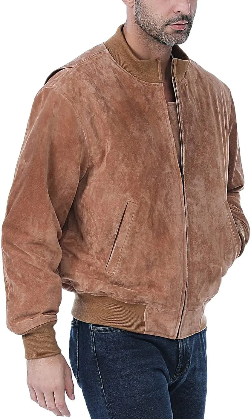 Landing Leathers Men WWII Suede Leather Tanker Jacket (Also available in Big & Tall)