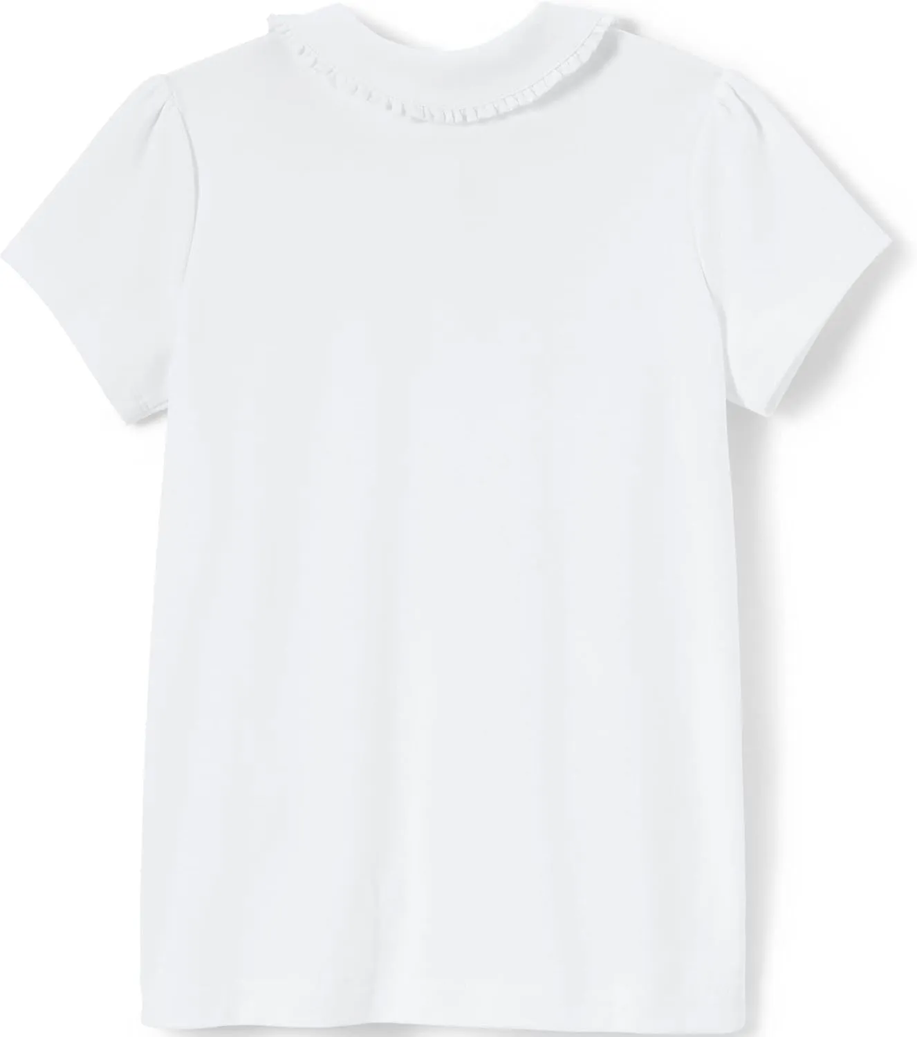 Lands' End Girls Short Sleeve Ruffled Peter Pan Collar Knit Shirt