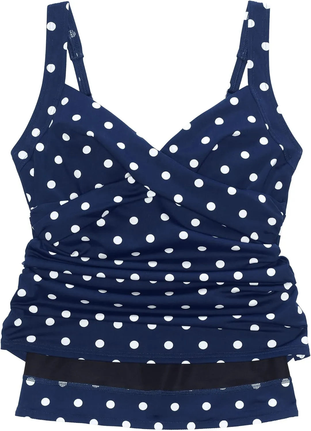 Lands' End Women's Chlorine Resistant Wrap Tankini Swimsuit Top