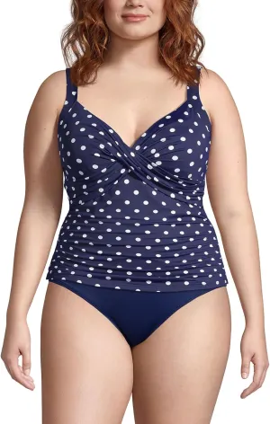 Lands' End Women's Chlorine Resistant Wrap Tankini Swimsuit Top
