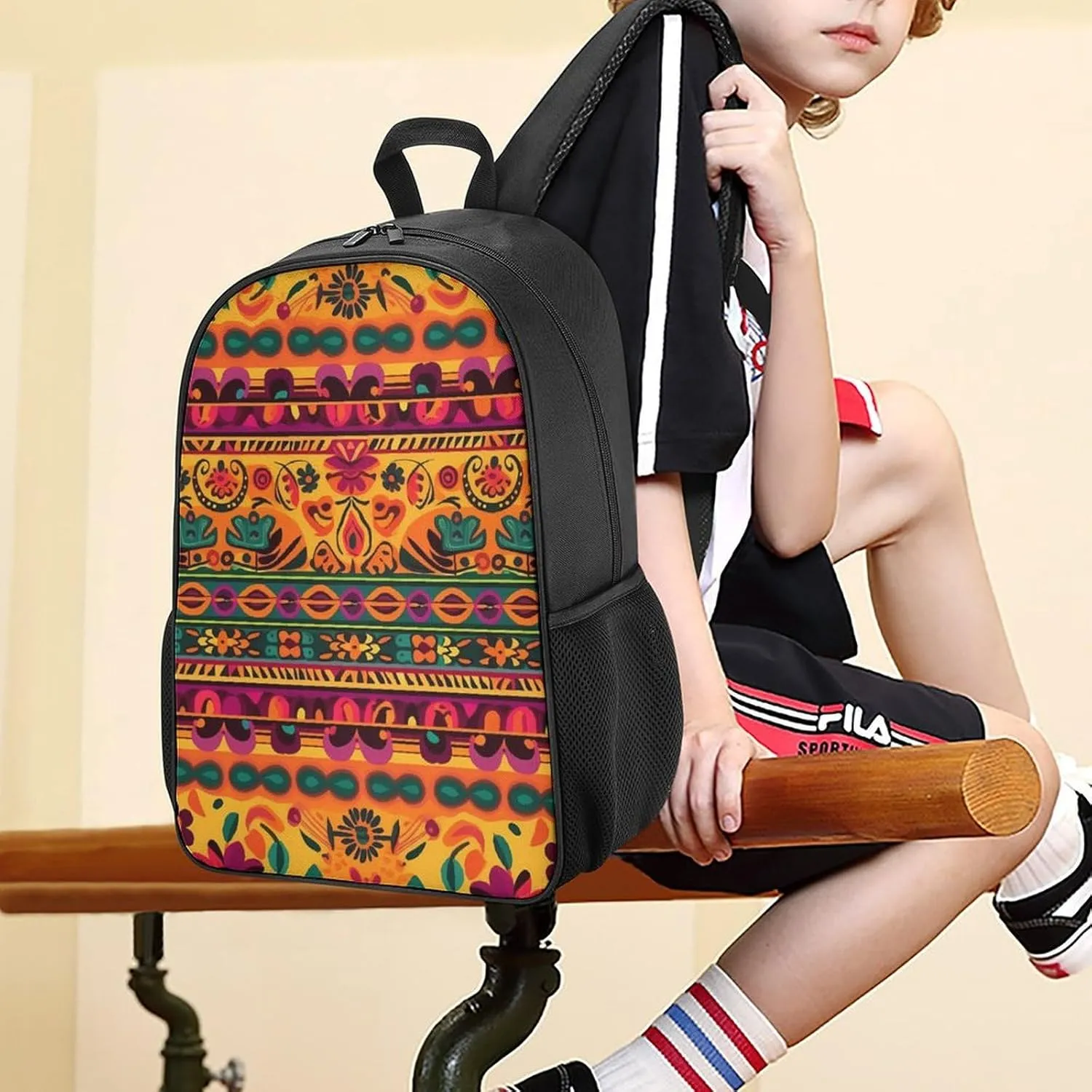 Laptop Backpack for Travel Daypack Mexican Folk Art Boho Computer Bag Work Back Pack Laptop Bag Casual Nurse Bag