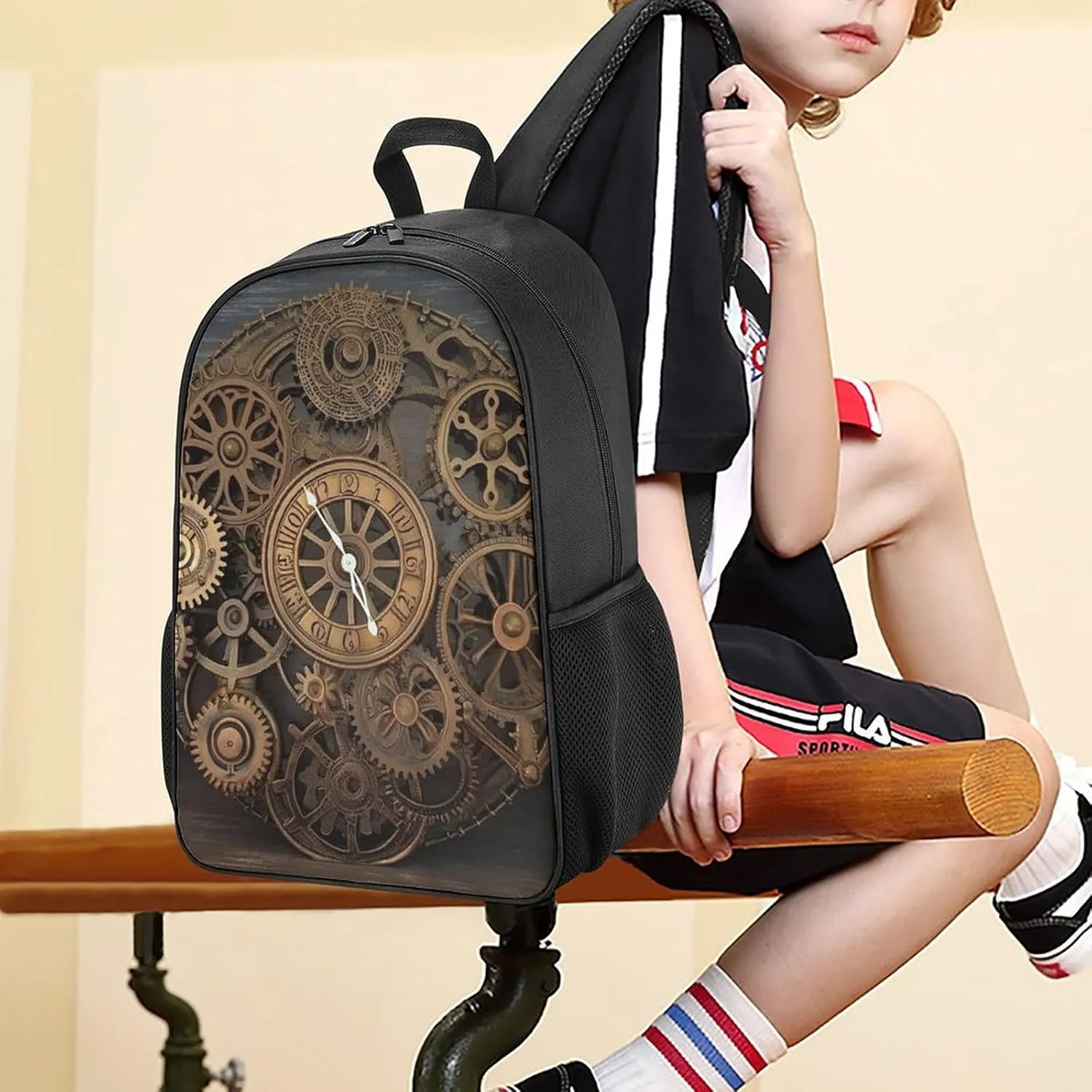 Laptop Backpack for Travel Daypack Steampunk Gears Clock Computer Bag Work Back Pack Laptop Bag Casual Nurse Bag