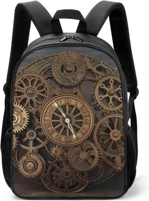 Laptop Backpack for Travel Daypack Steampunk Gears Clock Computer Bag Work Back Pack Laptop Bag Casual Nurse Bag