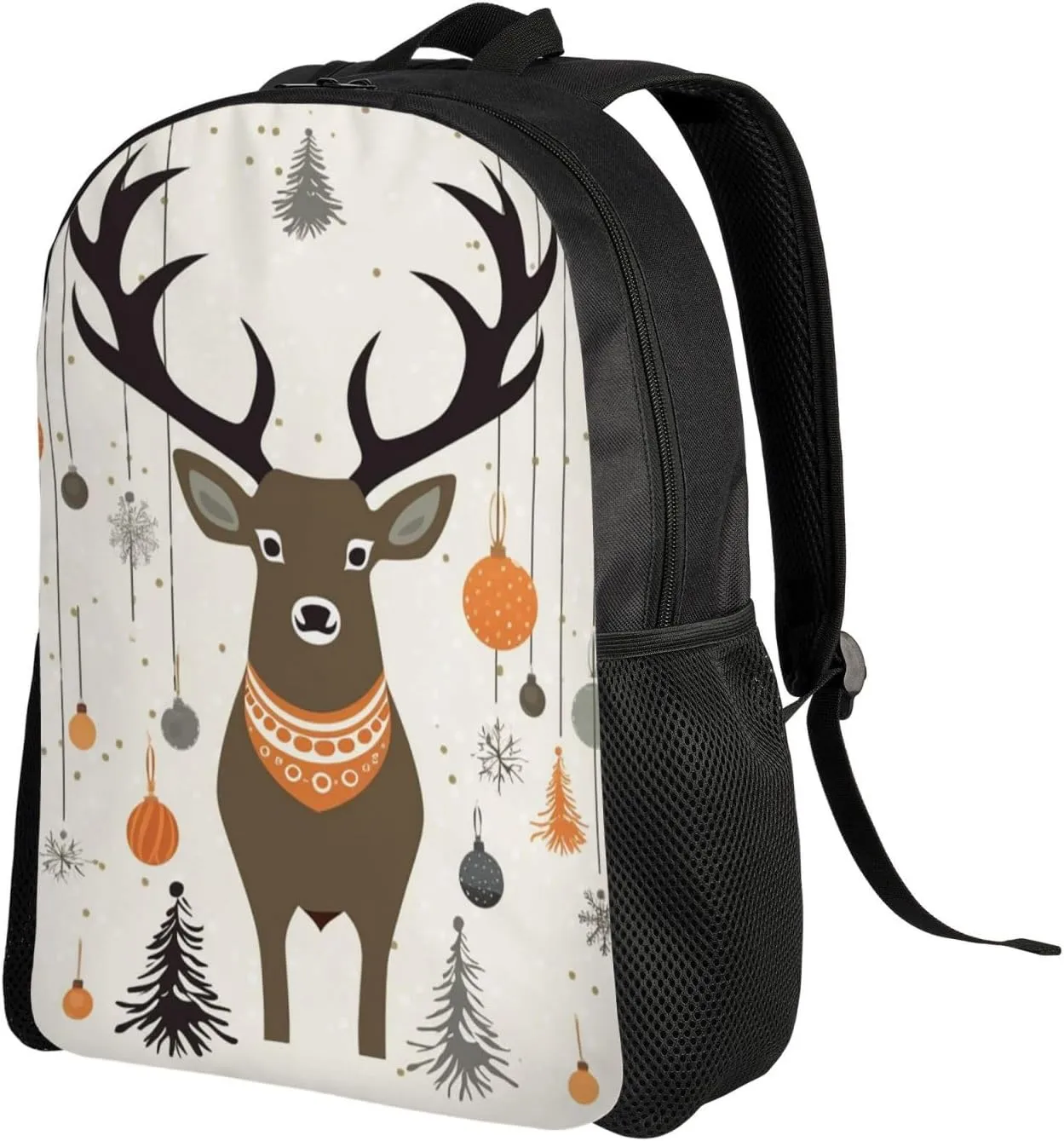 Laptop Backpack for Women Men Carry-on Backpack Christmas decorate and deer Daypack Lightweight Travel Shoulder Bags