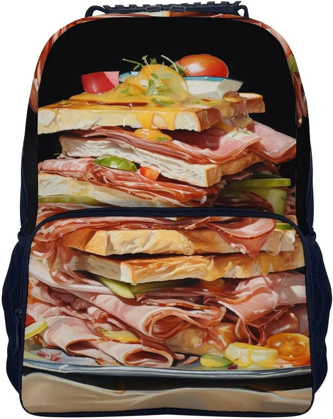 Laptop Backpack Ham Toast Daypack Computer Bag Travel Laptop Bag Casual Nurse Bag for Women Men