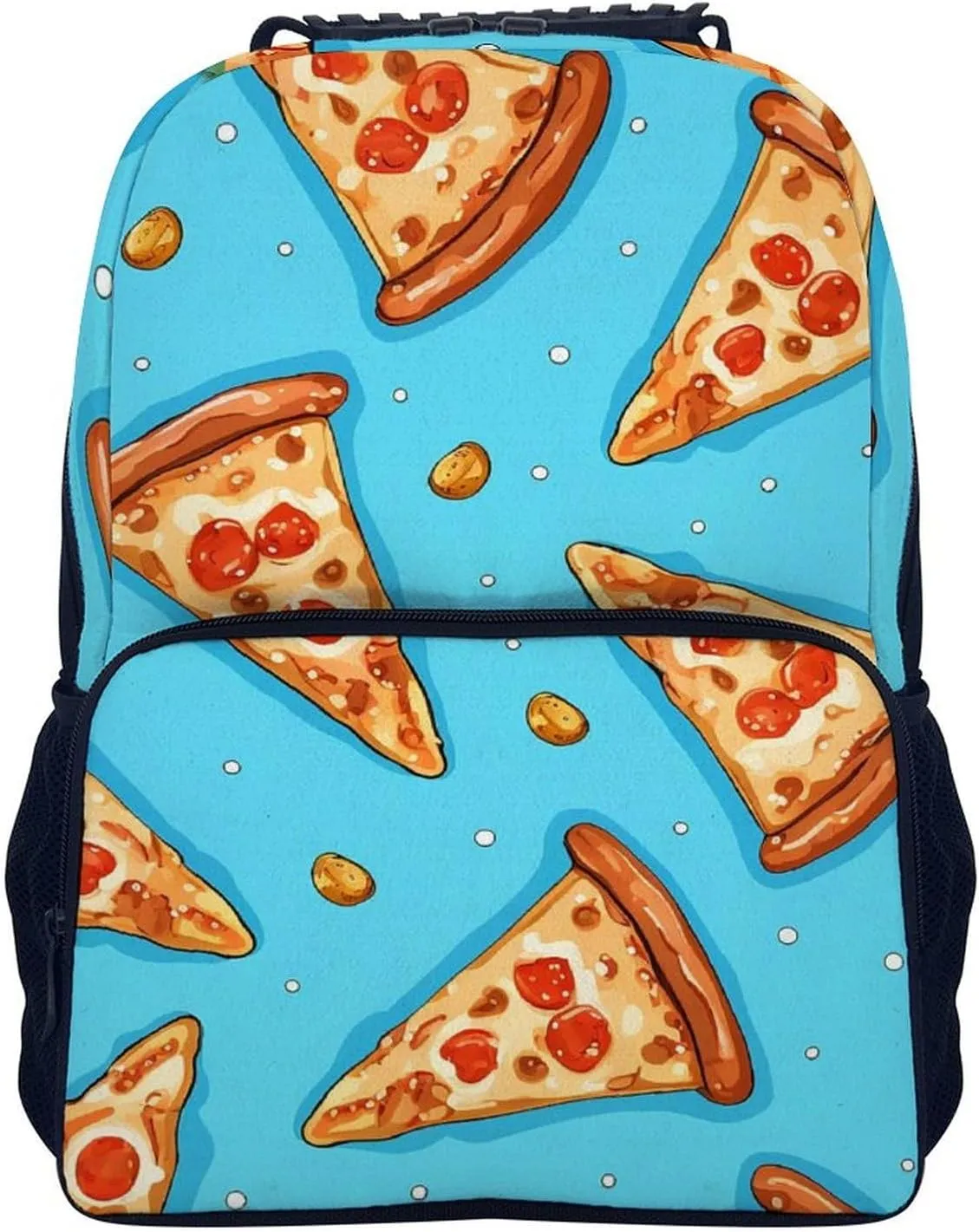 Laptop Backpack Light Blue Pizza Slice Daypack Computer Bag Travel Laptop Bag Casual Nurse Bag for Women Men