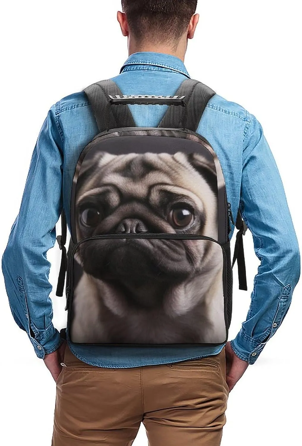 Laptop Backpack Pug Daypack Computer Bag Travel Laptop Bag Casual Nurse Bag for Women Men