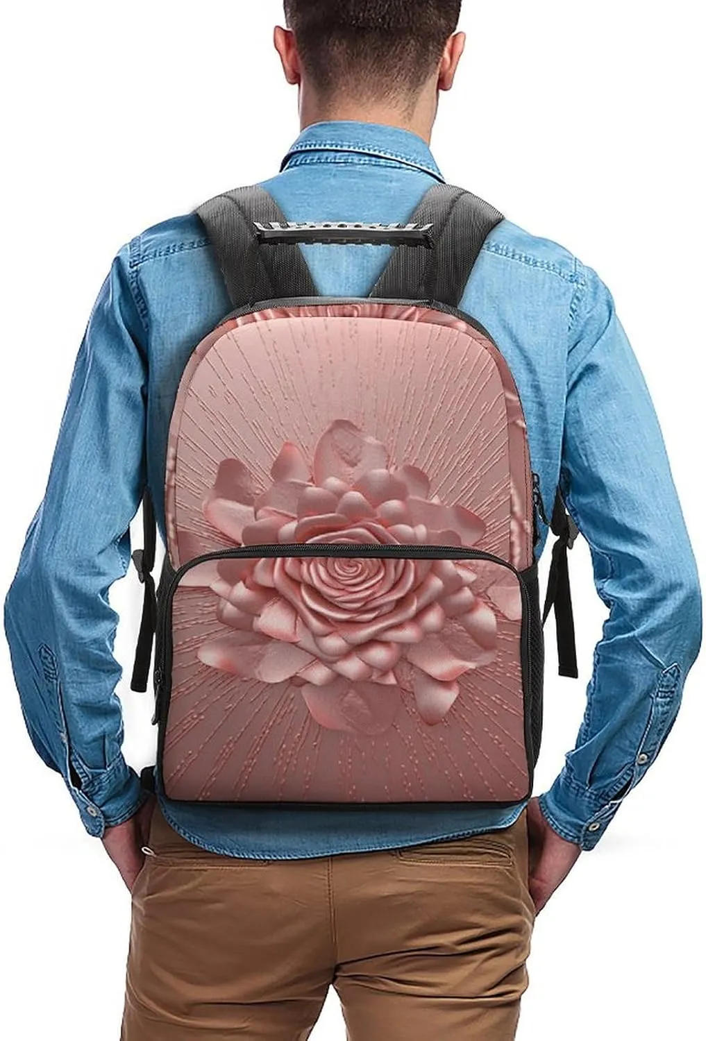 Laptop Backpack Rose Daypack Computer Bag Travel Laptop Bag Casual Nurse Bag for Women Men