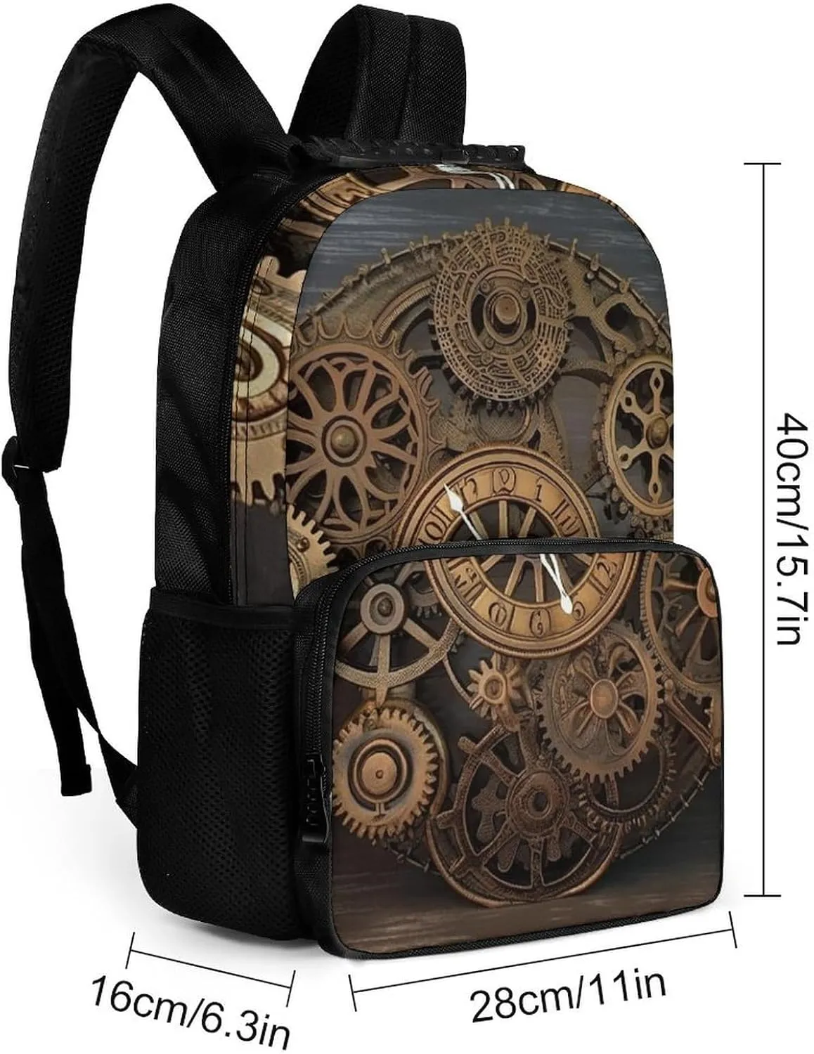 Laptop Backpack Steampunk Gears Clock Daypack Computer Bag Travel Laptop Bag Casual Nurse Bag for Women Men