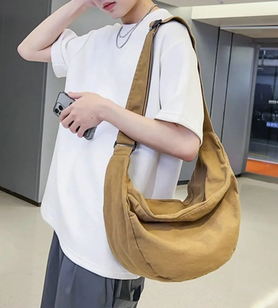 Large Canvas Tote Hobo Shoulder & Crossbody Centered Top-Handle Handbag with Pockets for Women's Work Style