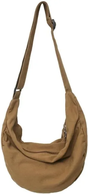 Large Canvas Tote Hobo Shoulder & Crossbody Centered Top-Handle Handbag with Pockets for Women's Work Style