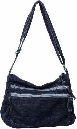 Large Denim Purses for Women Casual Denim Tote Bag Shoulder Bag Retro Lightweight Jean Purse Canvas Crossbody Bag