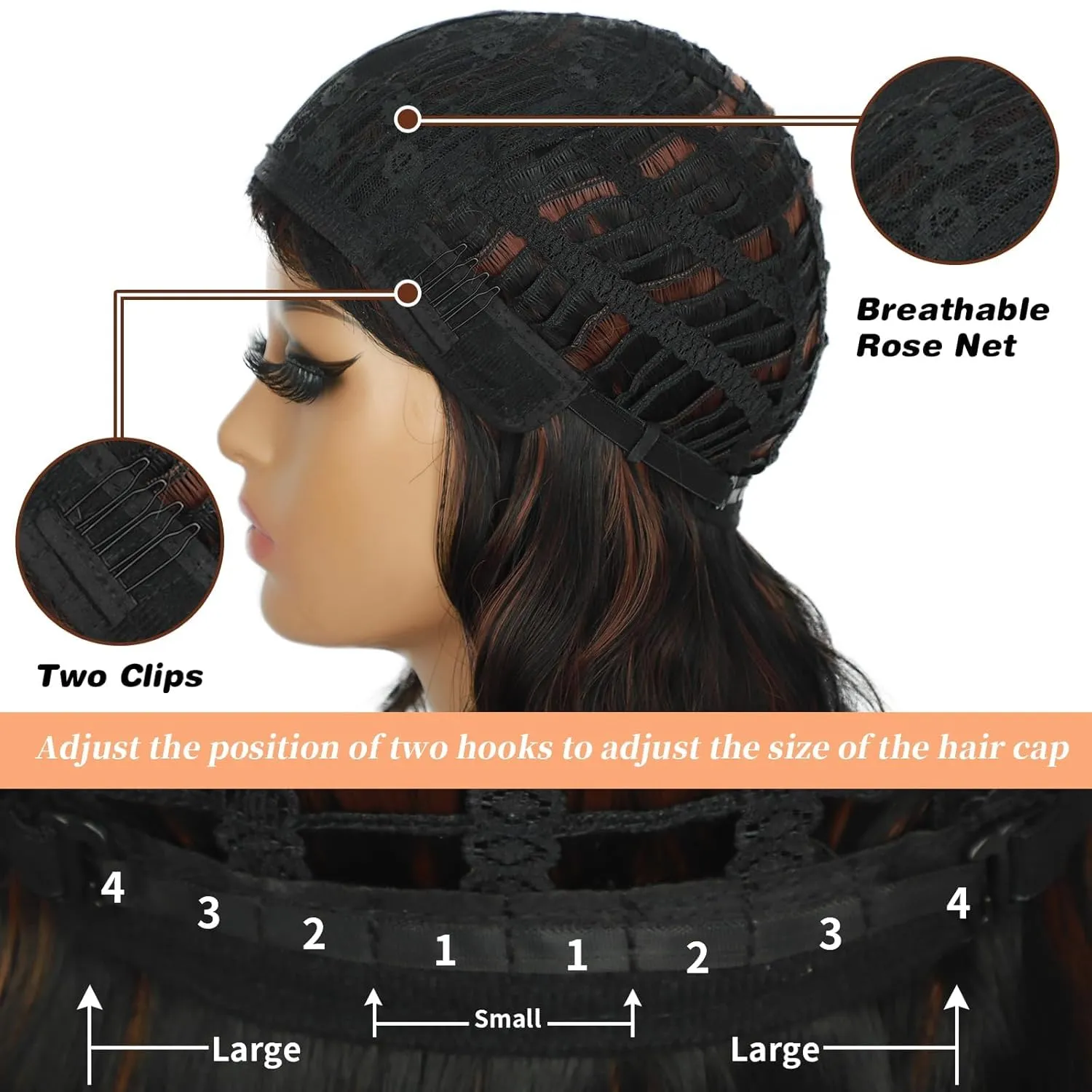 Lativ Black Mix Brown Wig with Bangs Short Wavy Wigs for Women Shoulder Length Curly Bob Wigs 14 Inches for Halloween Cosplay Daily Party Use